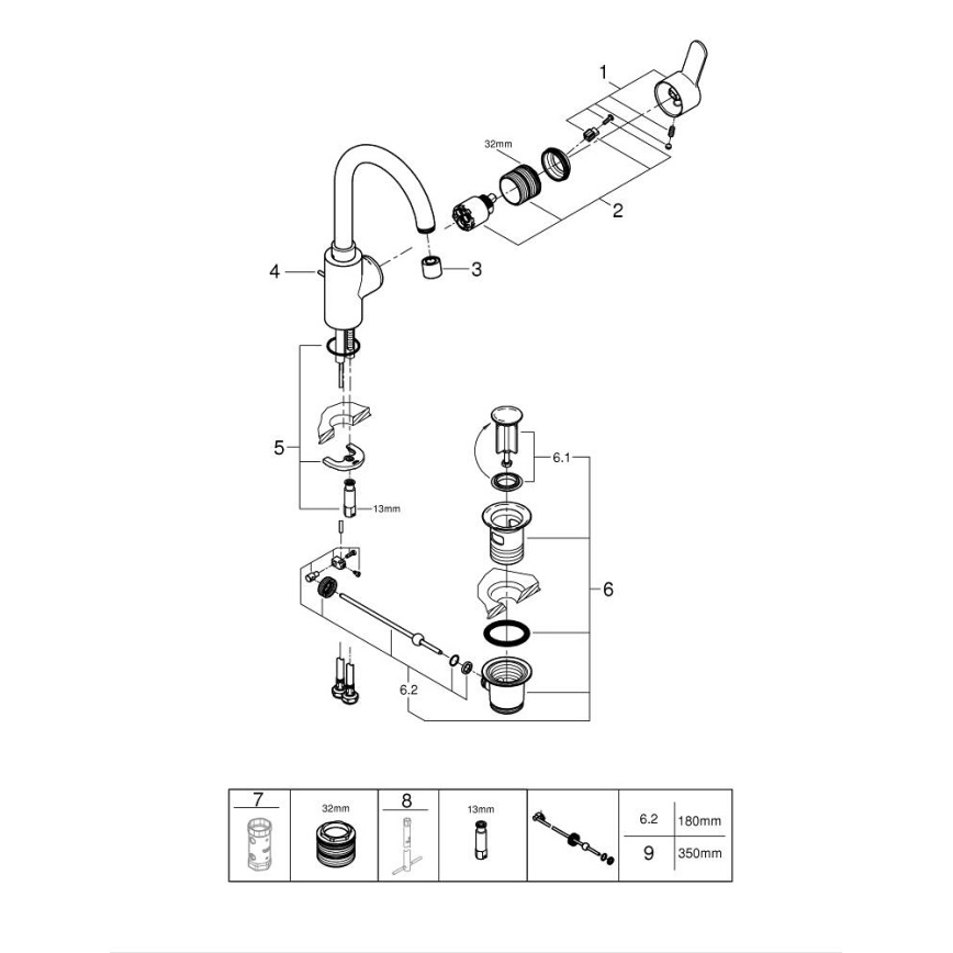 GROHE 23043003 - Grifo de lavabo EUROSTYLE COSMOPOLITAN tamaño L cromado