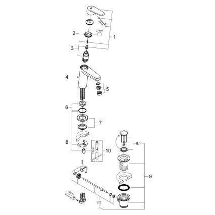GROHE 23049002 - Grifo de lavabo EURODISC COSMOPOLITAN tamaño S cromado