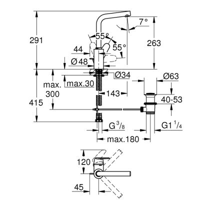 GROHE 23054003 - Grifo monomando para lavabo EURODISC COSMOPOLITAN tamaño L cromado