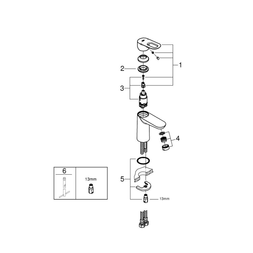 GROHE 23337000 - Grifo de lavabo BAULOOP DN 15 cromo brillante