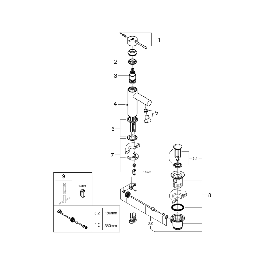 GROHE 23379001 - Grifo para lavabo ESSENCE cromo brillante