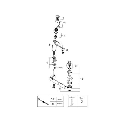 GROHE 23427000 - Grifo monomando para lavabo EURODISC JOY DN 15, talla M, cromo brillante