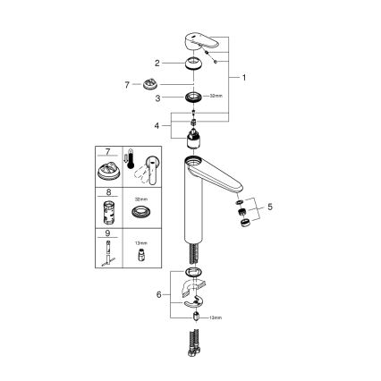 GROHE 23432000 - Grifo de lavabo EURODISC COSMOPOLITAN tamaño XL cromo