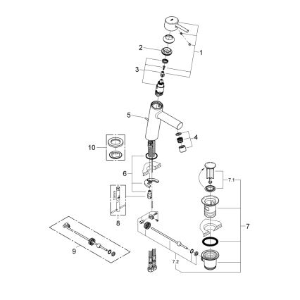 GROHE 23450001 - Grifo monomando para lavabo CONCETTO M, cromo brillante
