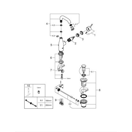 GROHE 23462DC1 - Grifo para lavabo ESSENCE tamaño M, acero inoxidable