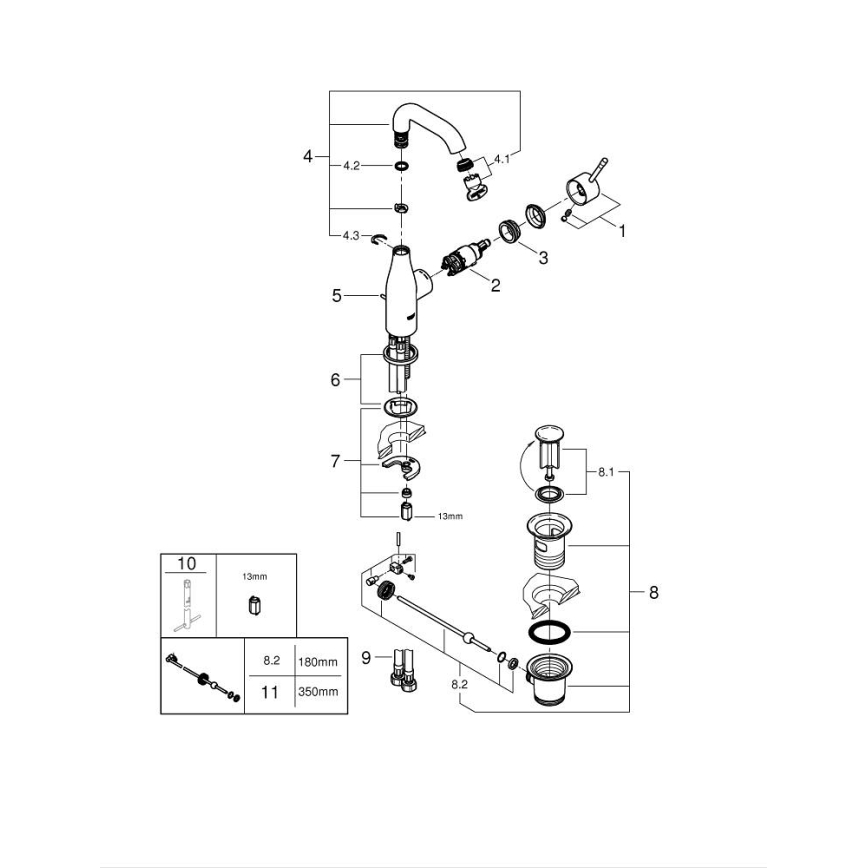 GROHE 23462GN1 - Mezclador para lavabo ESSENCE DN 15, tamaño M, acabado dorado