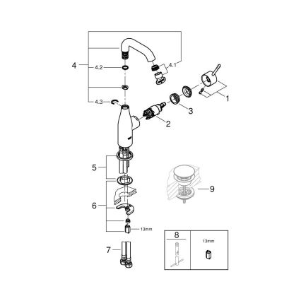 GROHE 23463001 - Grifo de lavabo ESSENCE tamaño M cromo brillante