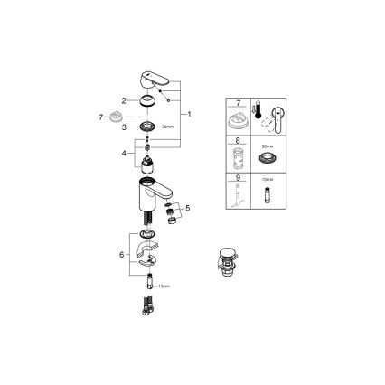 GROHE 23586000 - Grifo de lavabo GET tamaño S, cromo brillante