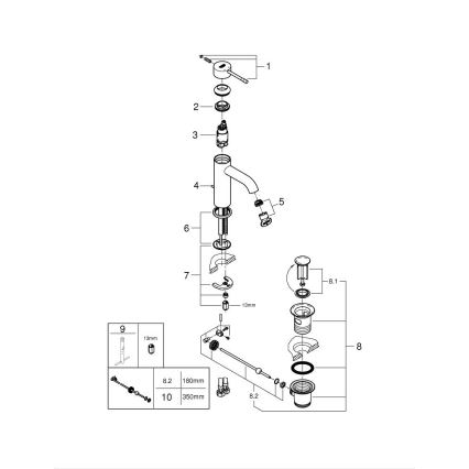 GROHE 23589AL1 - Grifo de lavabo ESSENCE tamaño S, acabado grafito