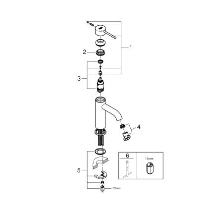 GROHE 23590AL1 - Grifo de lavabo ESSENCE, tamaño S, acabado grafito