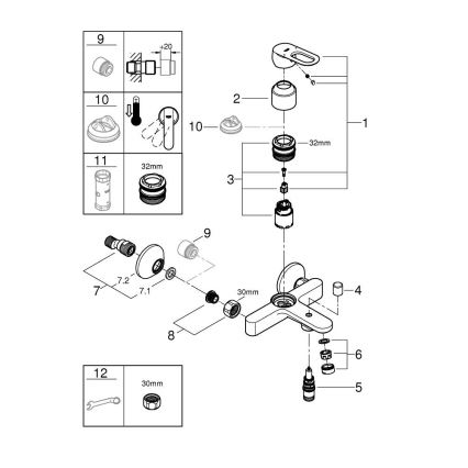GROHE 23603000 - Grifo de bañera BAULOOP DN 15, cromo brillante