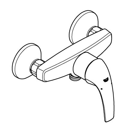 GROHE 23631000 - Grifo de ducha BAUCURVE 150 mm, cromo brillante