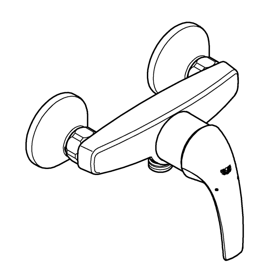 GROHE 23631000 - Grifo de ducha BAUCURVE 150 mm, cromo brillante