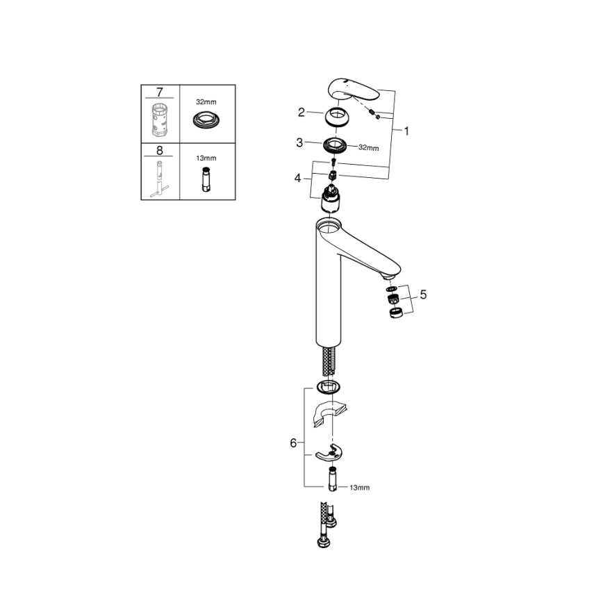 GROHE 23719003 - Grifo para lavabo EUROSTYLE XL en cromo brillante