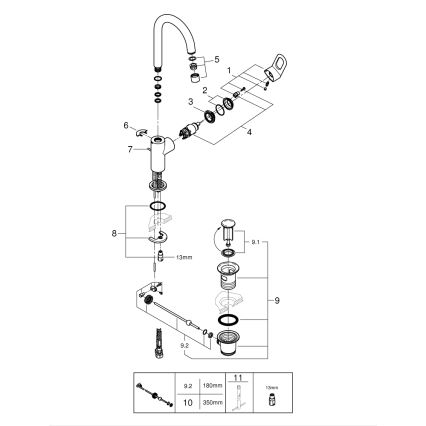 GROHE 23763000 - Grifo para lavabo BAULOOP, tamaño L, acabado cromado brillante