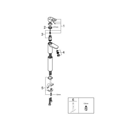 GROHE 23764000 - Grifo de lavabo BAULOOP DN 15 cromo brillante