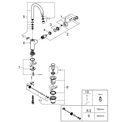 GROHE 23783000 - Grifo para lavabo START CLASSIC 311 mm acabado cromado brillante
