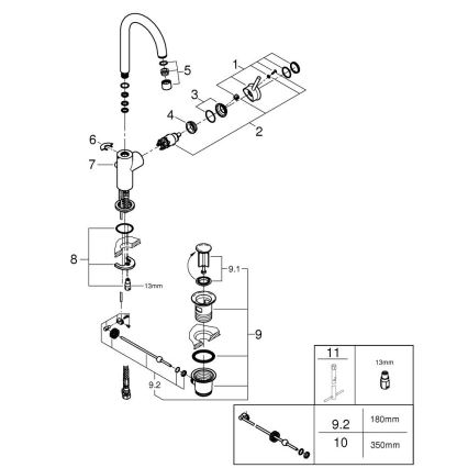 GROHE 23783000 - Grifo para lavabo START CLASSIC 311 mm acabado cromado brillante