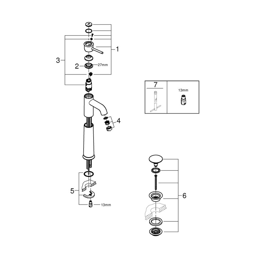 GROHE 23784000 - Grifo de lavabo START CLASSIC 357 mm cromo brillante