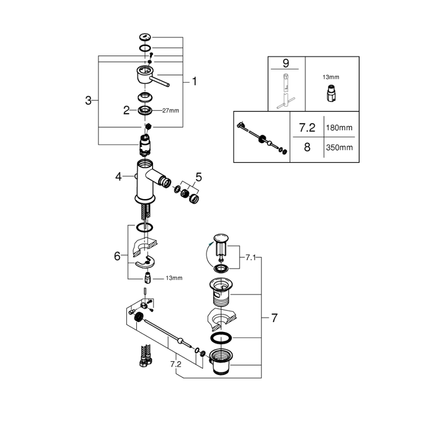GROHE 23785000 - Grifo para bidé START CLASSIC, cromo brillante