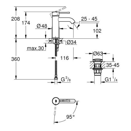 GROHE 23797001 - Grifo de lavabo ESSENCE tamaño S en cromo brillante