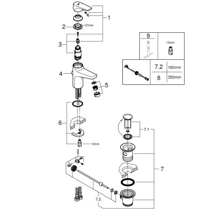 GROHE 23809000 - Grifo de lavabo START FLOW DN 15 cromo brillante