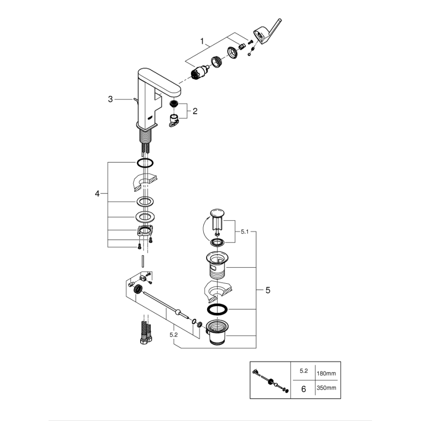 GROHE 23871003 - Grifo de lavabo PLUS, tamaño M, cromado brillante