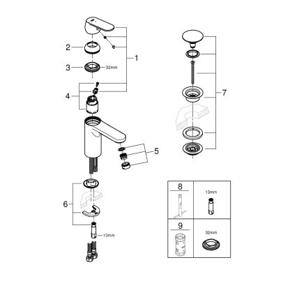 GROHE 23928000 - Grifo para lavabo DN 15 tamaño M cromo brillante