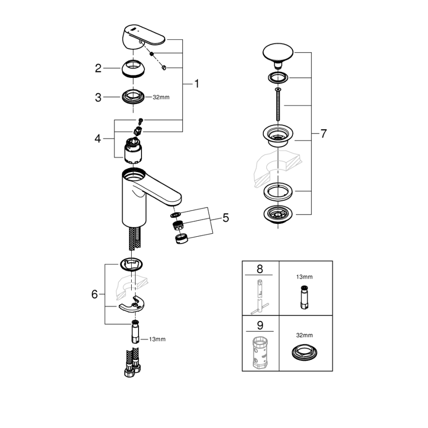 GROHE 23928000 - Grifo para lavabo DN 15 tamaño M cromo brillante