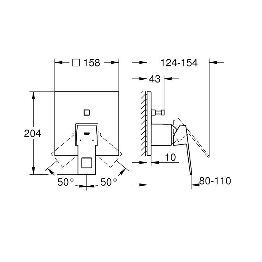 GROHE 24062000 - Grifo EUROCUBE cromo brillante