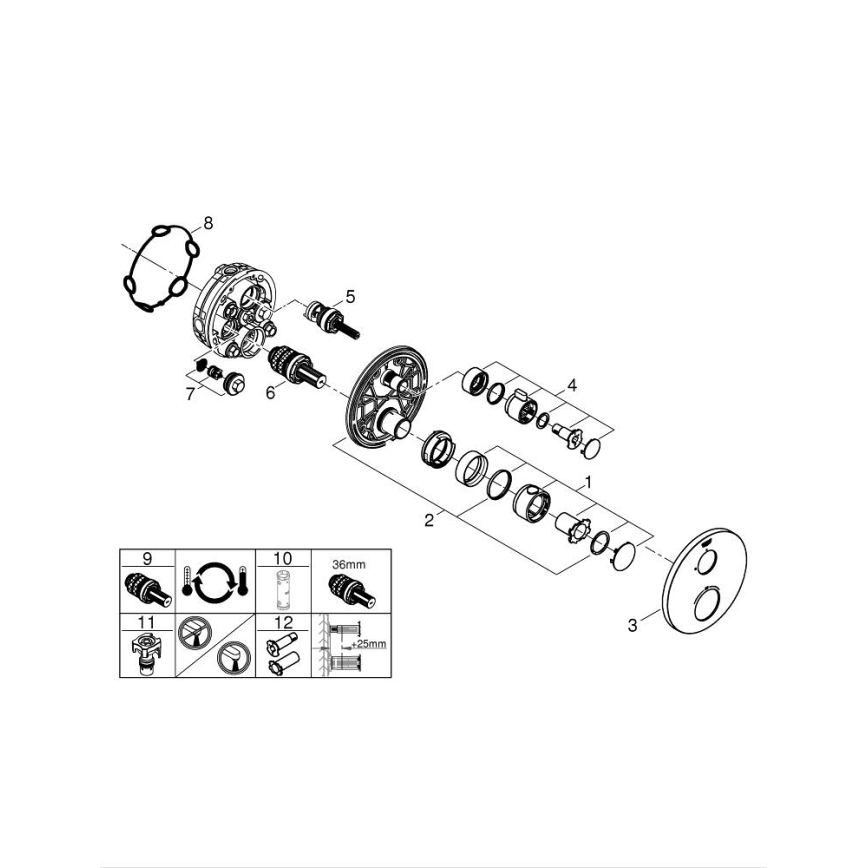 GROHE 24075000 - Grifo termostático GROHTHERM, acabado en cromo brillante