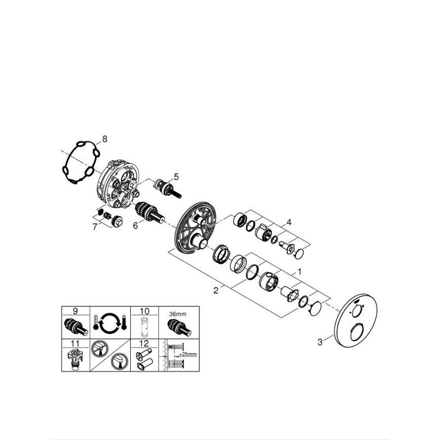 GROHE 24076000 - Grifo termostático de ducha GROHTHERM cromo brillante