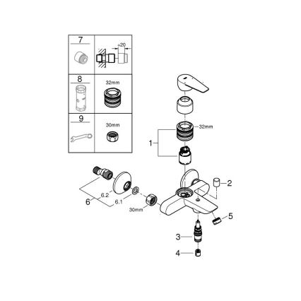 GROHE 24198001 - Grifo para bañera DN 15 cromo brillante