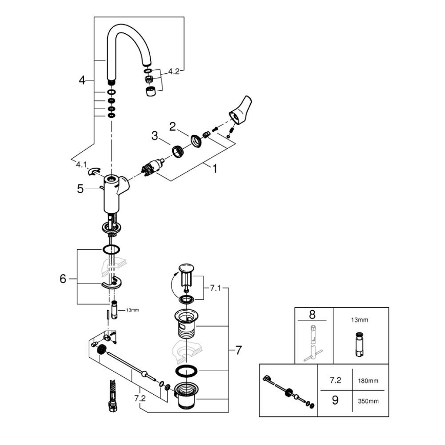 GROHE 242032432 - Grifo para lavabo START 311 mm negro
