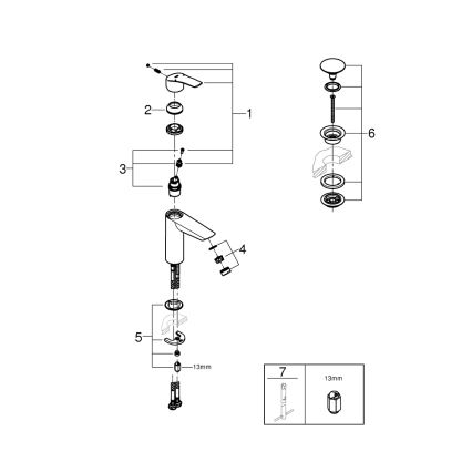 GROHE 24204002 - Grifo de lavabo START tamaño M cromado brillante