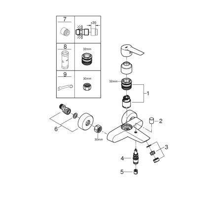 GROHE 242062432 - Grifo de bañera START DN 15 negro