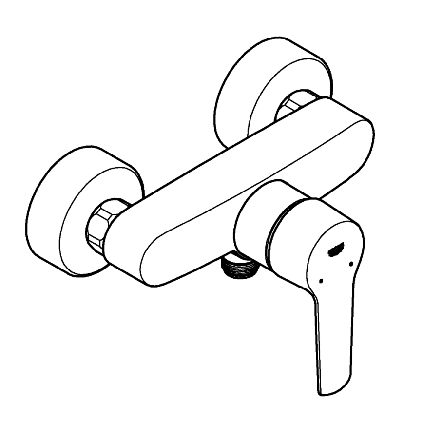 GROHE 24208002 - Mezclador de ducha de pared START DN 15, cromo brillante