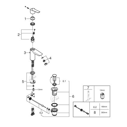 GROHE 24209002 - Grifo de lavabo START DN 15, cromo brillante