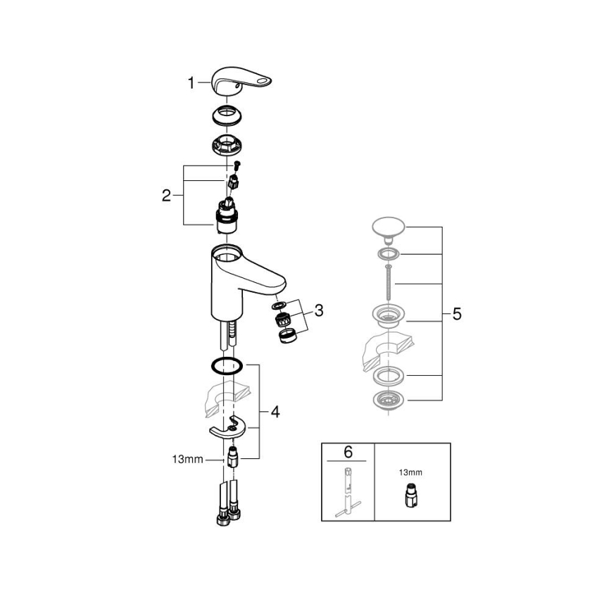 GROHE 24317001 - Grifo de lavabo SWIFT 162 mm cromo brillante
