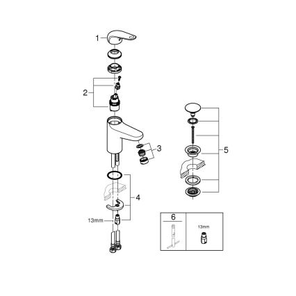 GROHE 24323001 - Grifo de lavabo SWIFT DN 15, acabado cromado brillante
