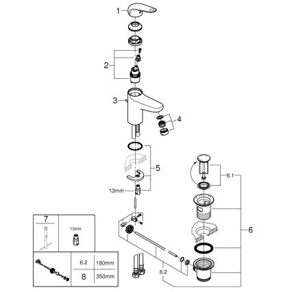 GROHE 24328001 - Grifo monomando para lavabo SWIFT 179 mm, cromo brillante