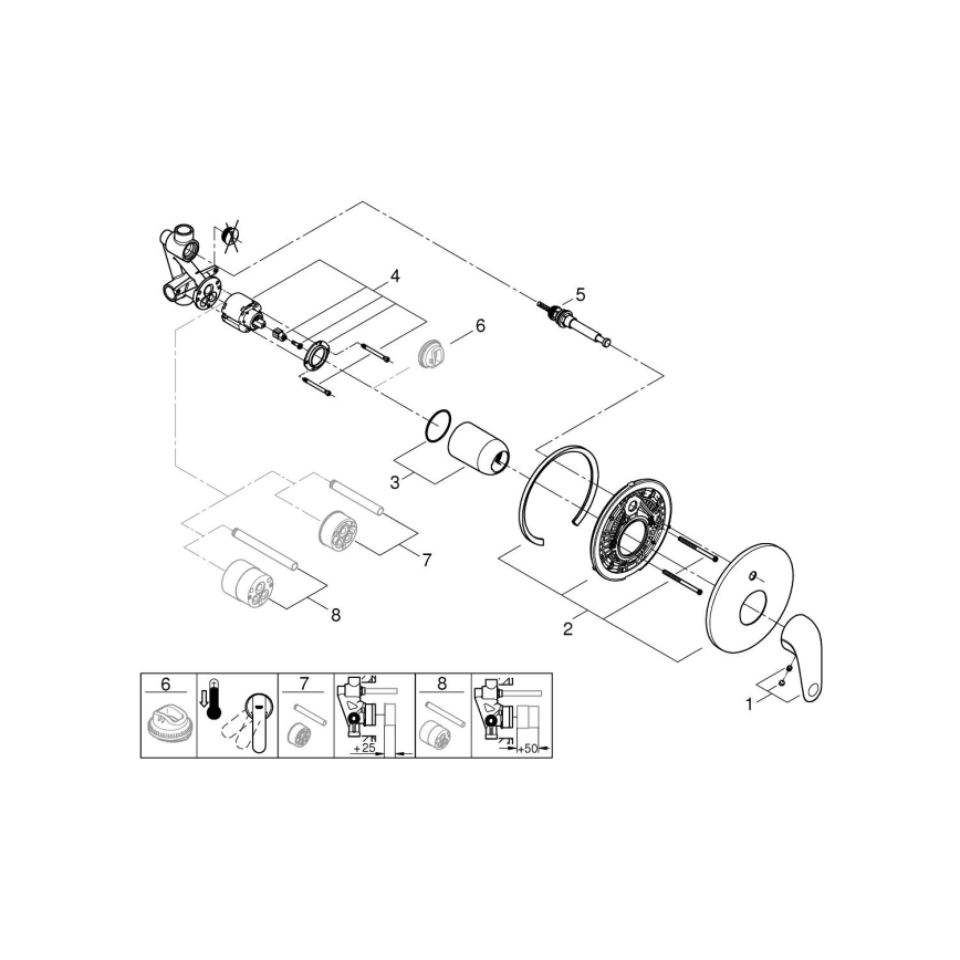 GROHE 24336001 - Grifo de bañera SWIFT DN 15, cromado brillante