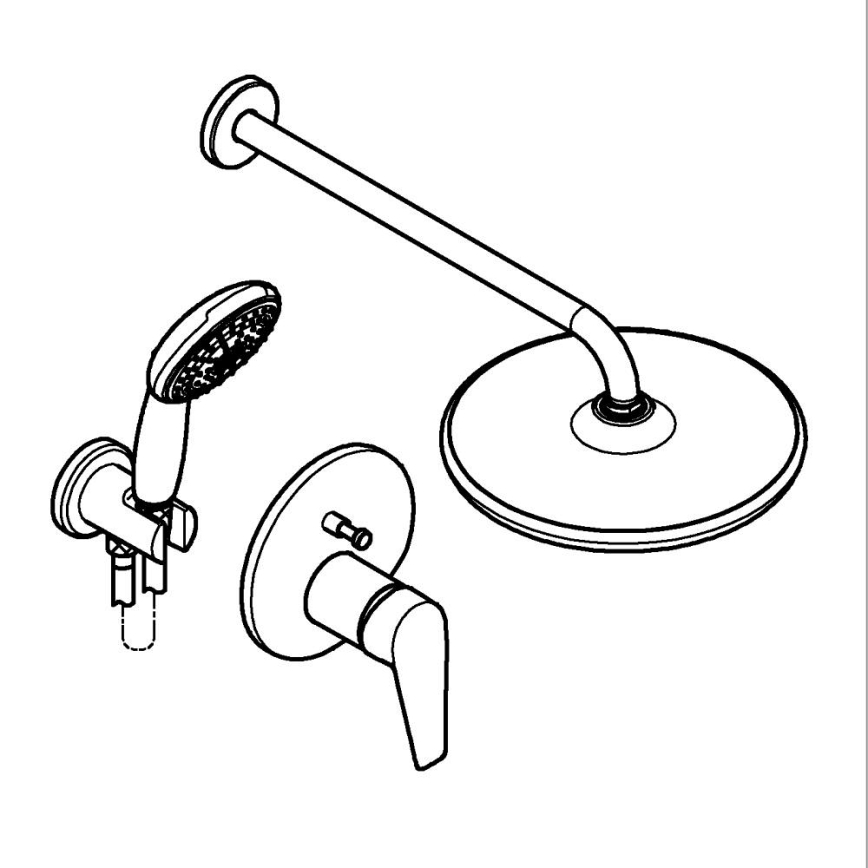 GROHE 25293000 - Set de ducha START EDGE 250 mm, cromo brillante