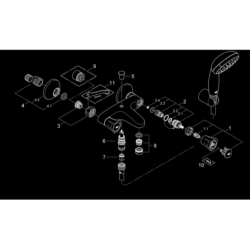 GROHE 2546010A - Grifo de bañera COSTA L DN 15 cromo brillante