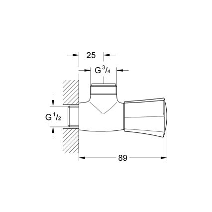 GROHE 26010001 - Válvula de ducha COSTA L, cromo brillante