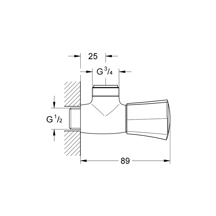 GROHE 26010001 - Válvula de ducha COSTA L, cromo brillante