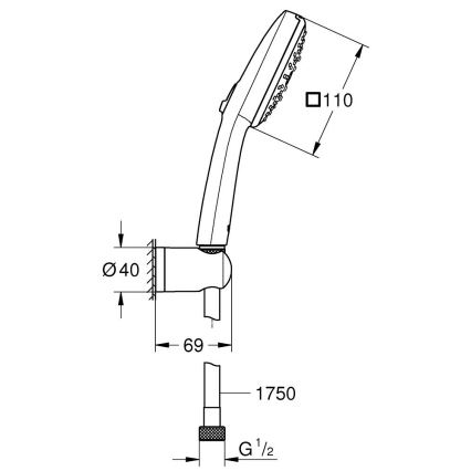 GROHE 26176001 - Set de ducha VITALIO COMFORT 110, 110 mm, cromo brillante