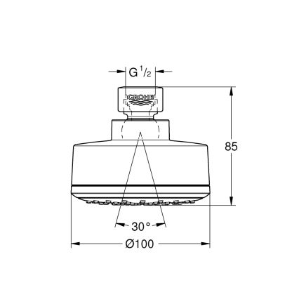 GROHE 26366001 - Cabezal de ducha RAINSHOWER 210 mm, acabado cromado brillante