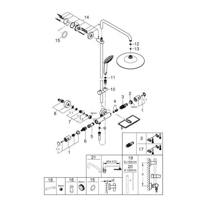 GROHE 26403001 - Sistema de ducha VITALIO JOY 260 450 mm cromo brillante