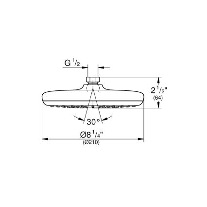 GROHE 26410000 - Cabezal de ducha TEMPESTA 210 mm cromo brillante